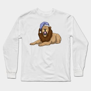 Lion Sleeping Nightcap Long Sleeve T-Shirt